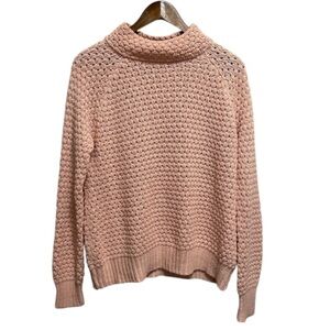 Noisy May Peachy Pink Chunky Knit Turtleneck Sweater Oversized Women’s Small
